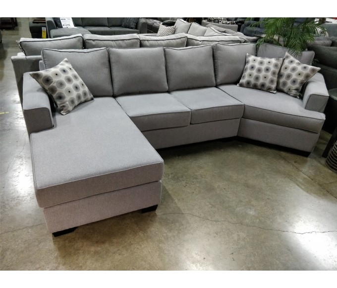 Mission fabric sectional with cuddle corner